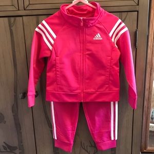Pink Adidas tracksuit size 2t